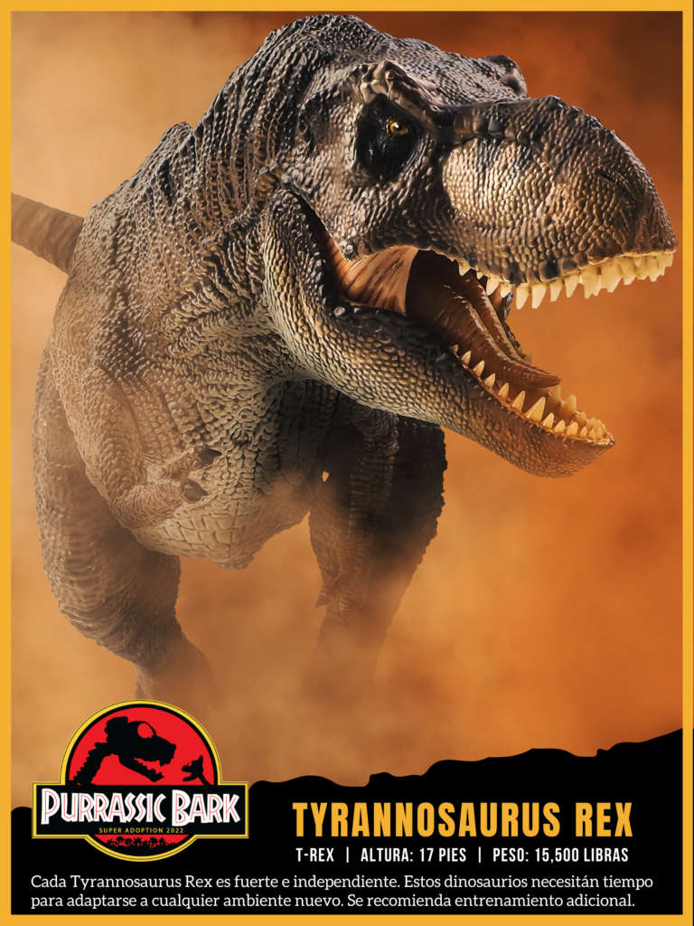 Cada Tyrannosaurus Rex es fuerte e independiente. Estos dinosaurios necesitan tiempo para adaptarse a cualquier ambiente nuevo. Se recomienda entrenamiento adicional.