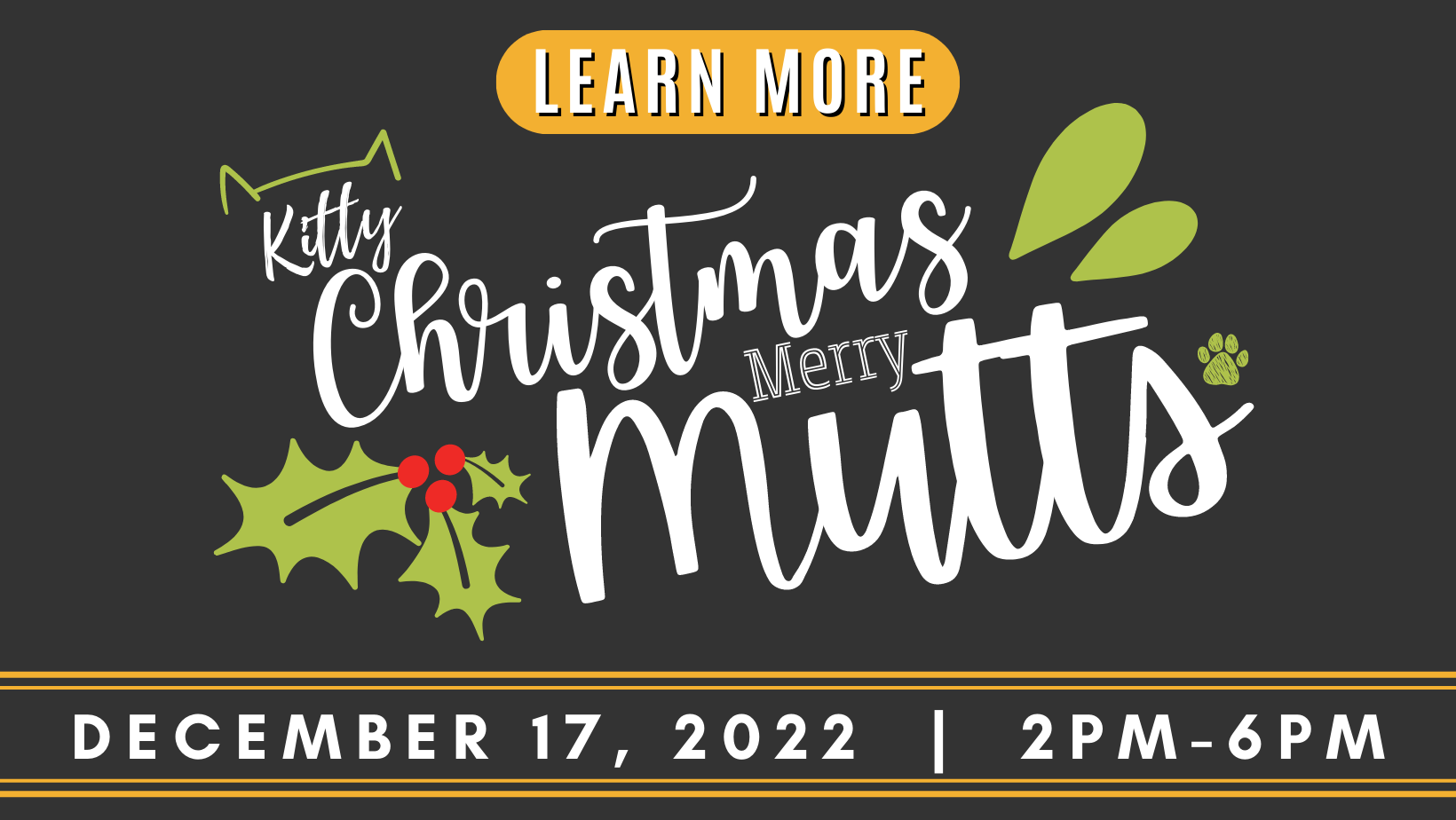 Kitty Christmas, Merry Mutts, December 17th from 2 p.m. to 6 p.m.
